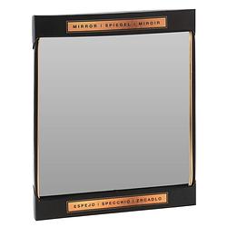 Foto van Home & styling rechthoekige wandspiegel - goud - metalen frame - 45 x 35 cm - spiegels