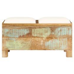 Foto van The living store retro opbergbankje - gerecycled hout - 80x40x40 cm - vintage stijl