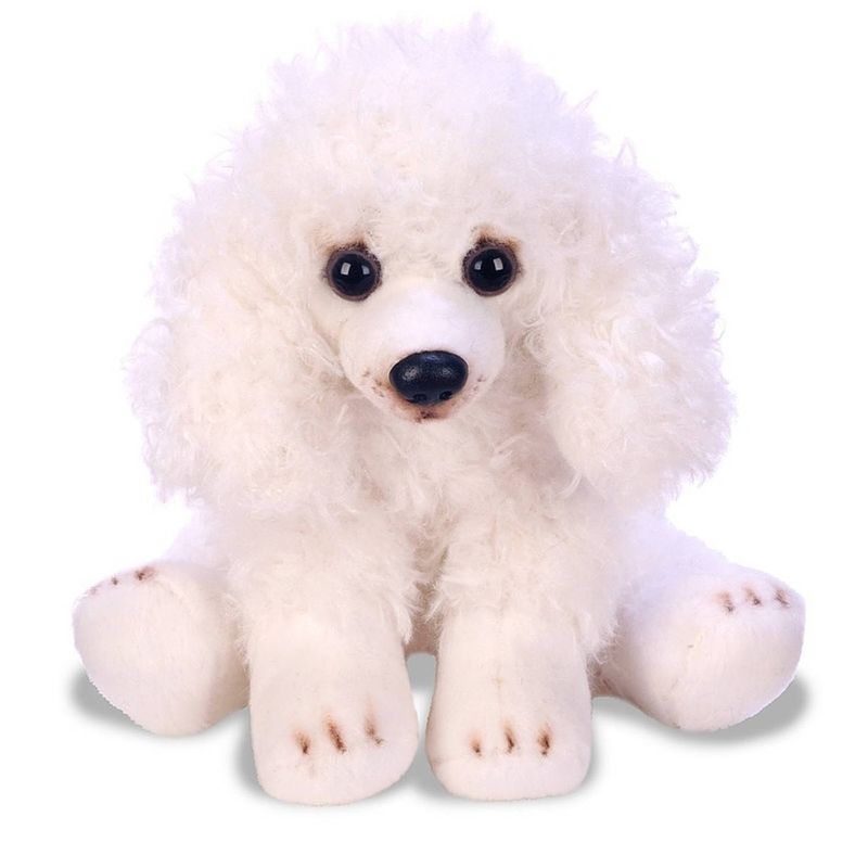 Foto van Pluche poedel knuffel hond wit 12 cm - knuffel huisdieren