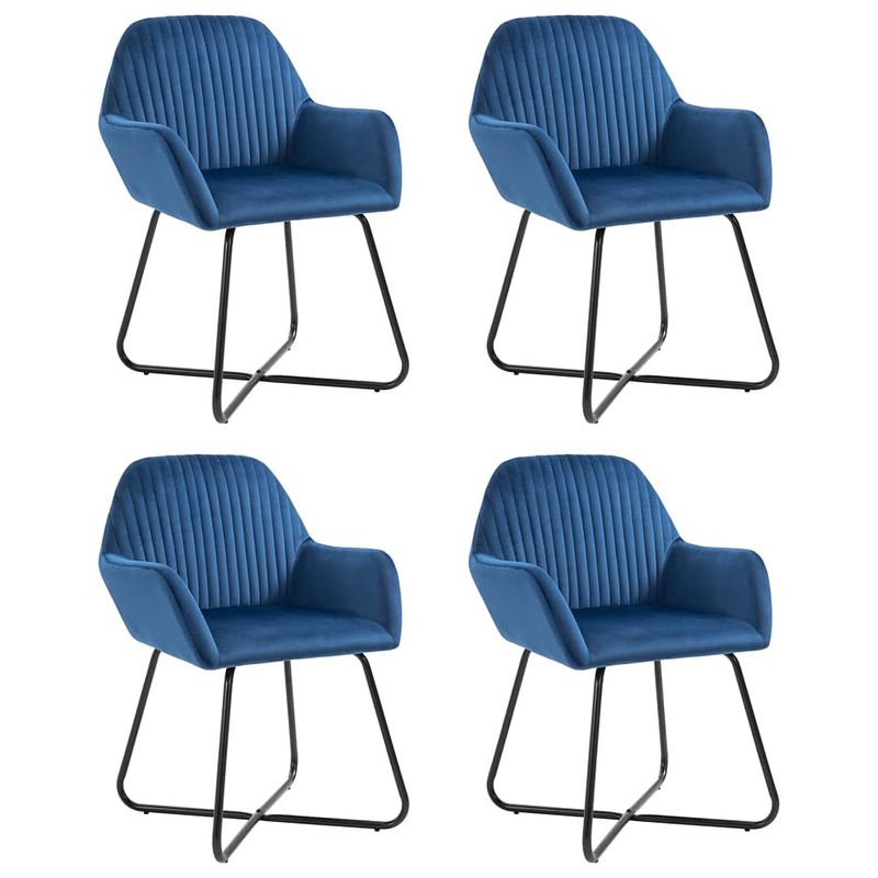 Foto van Vidaxl eetkamerstoelen 4 st fluweel blauw