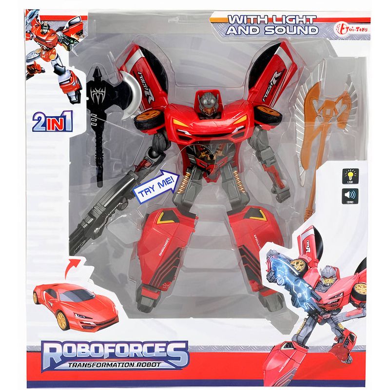 Foto van Toi-toys robot roboforces jongens 19 cm rood/zwart