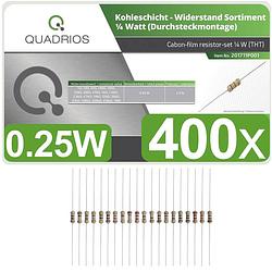 Foto van Quadrios 201711p001 koolfilmweerstand assortiment axiaal bedraad 0.25 w 5 % 400 stuk(s)