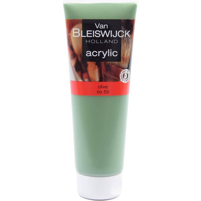 Foto van Acryl verf 250 ml - watervaste verf - acrylverf olive - olive nummer 59