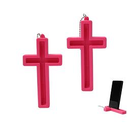 Foto van Pt telefoonhouder heilig kruis 2 stuks roze