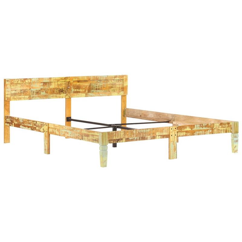 Foto van The living store bedframe vintage - hout - 205 x 185 x 73 cm - geschikt voor matras 180 x 200 cm