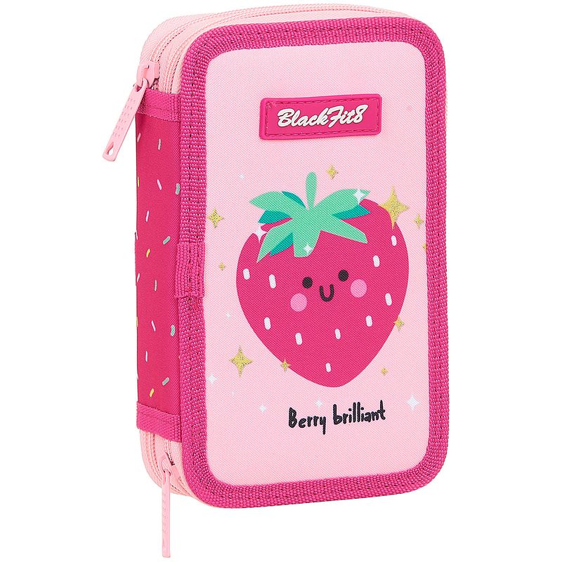 Foto van Blackfit8 gevuld etui aardbei - 19.5 x 12.5 cm - 28 st. - polyester