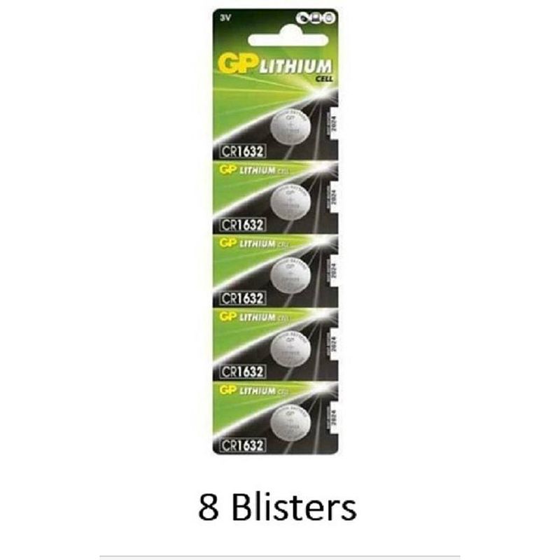 Foto van 40 stuks (8 blisters a 5 stuks) gp lithium cr1632 3v knoopcel blister 5