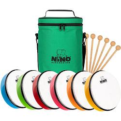 Foto van Nino percussion ninoset45 hand drum set 8-inch handtrommel (6 stuks)