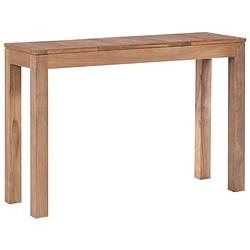 Foto van The living store massief teakhouten tafel - wandtafel - 110x35x76 cm - handgemaakt