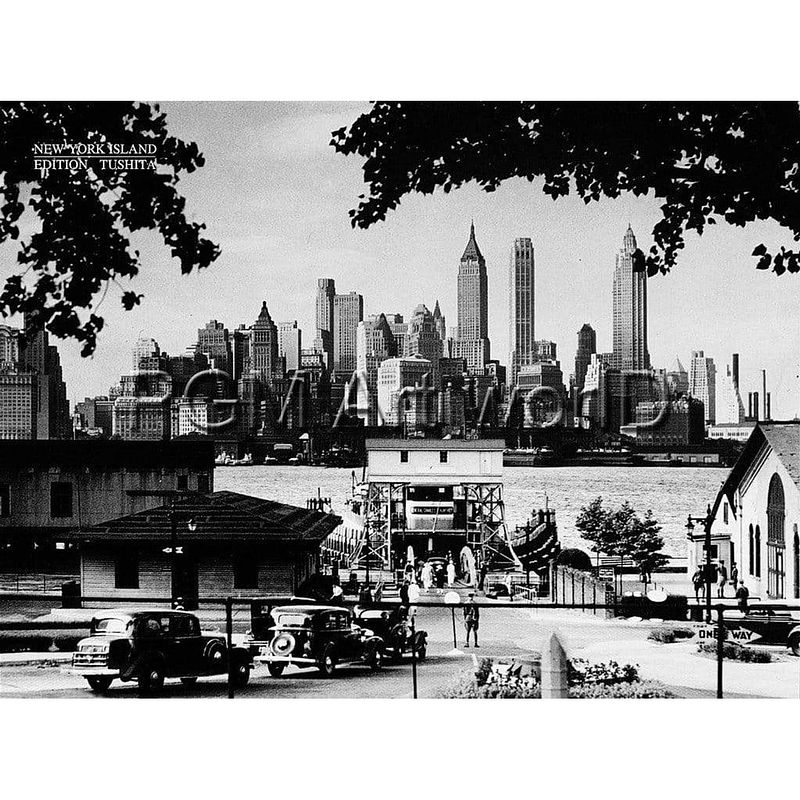 Foto van Liby - new york island kunstdruk 80x60cm