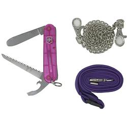 Foto van Victorinox victorinox 0.2373.t5 zwitsers zakmes aantal functies: 9 roze (transparant)