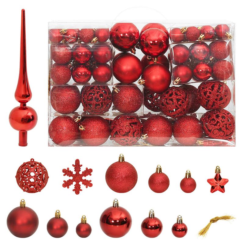 Foto van Vidaxl 111-delige kerstballenset polystyreen rood