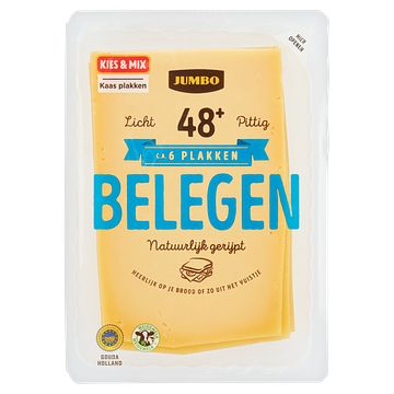 Foto van 2 voor € 4,50 | jumbo belegen kaas 48+ plakken 190g aanbieding bij jumbo