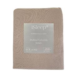 Foto van Isleep topper hoeslaken dubbel jersey combed yarn - 160x200/210 cm - taupe