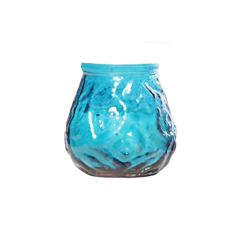 Foto van Cosy & trendy mini lowboy kaars in pot - turquoise - 17 uur (15 stuks)