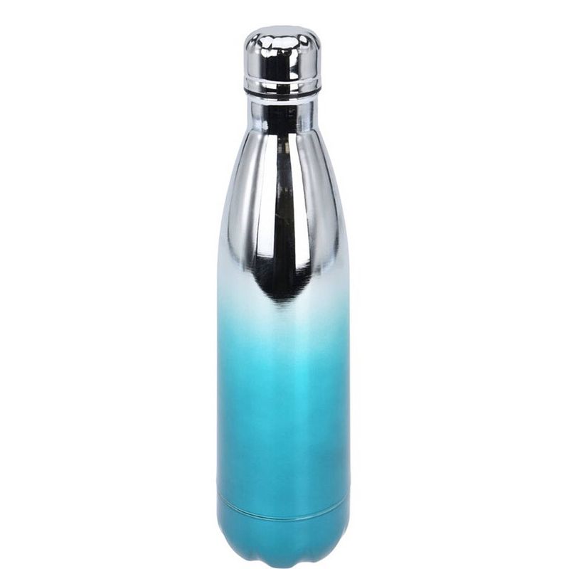 Foto van Rvs thermosfles / isoleerfles voor onderweg 500 ml metallic turquoise - thermosflessen