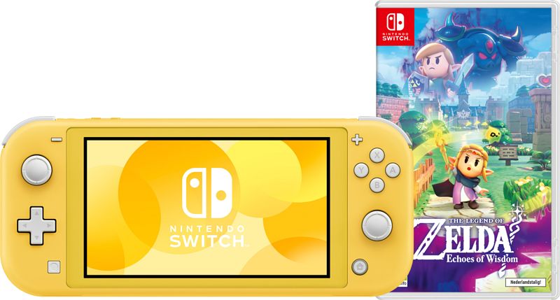 Foto van Nintendo switch lite geel + zelda: echoes of wisdom switch