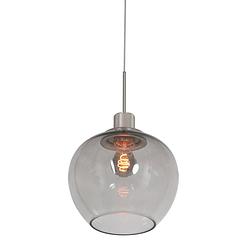 Foto van Moderne hanglamp - steinhauer - glas - modern - retro - e27 - l: 25cm - voor binnen - woonkamer - eetkamer - zilver