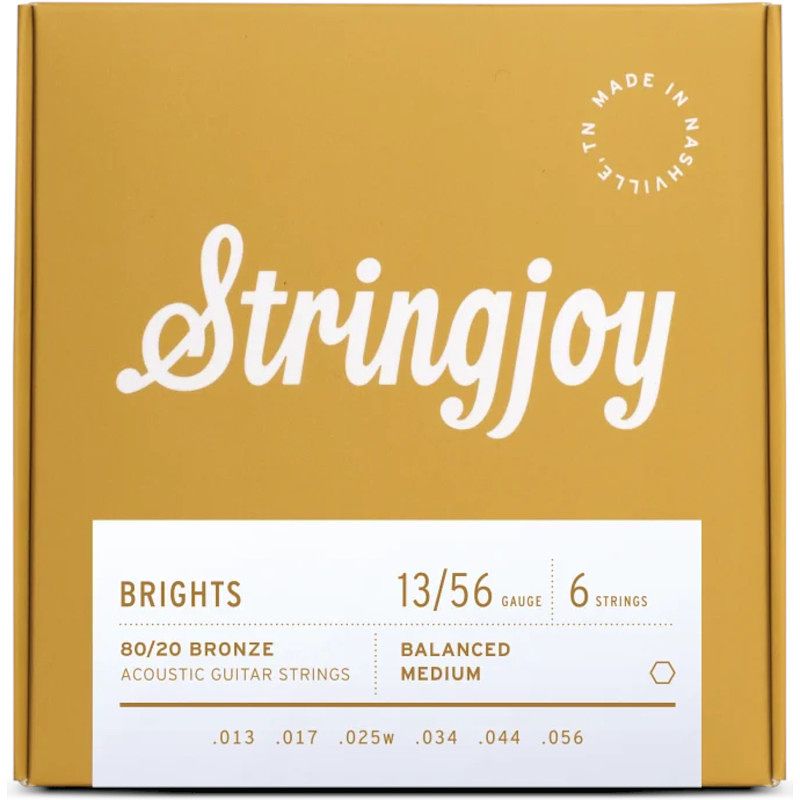 Foto van Stringjoy brights ac6 medium 13-56 snarenset voor westerngitaar