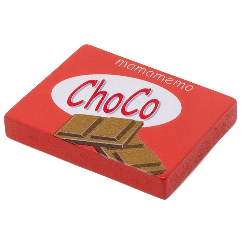 Foto van Mamamemo chocoladereep 10 x 8 cm hout rood/bruin