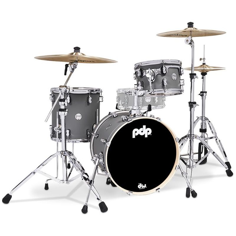 Foto van Pdp drums pd805406 concept maple finish ply satin pewter 3d. shellset