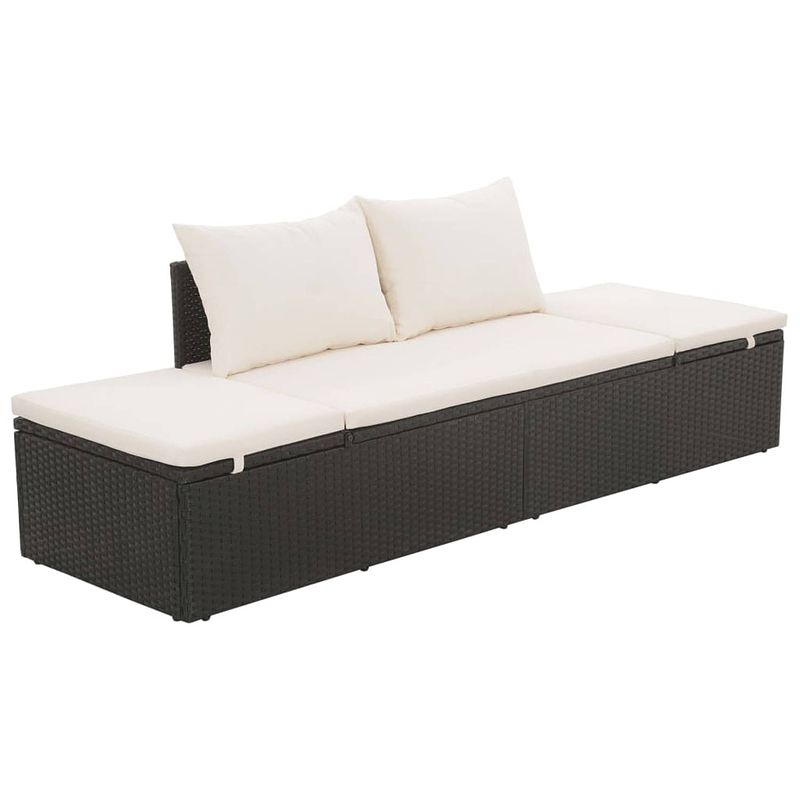 Foto van Vidaxl tuinbed 195x60 cm poly rattan zwart