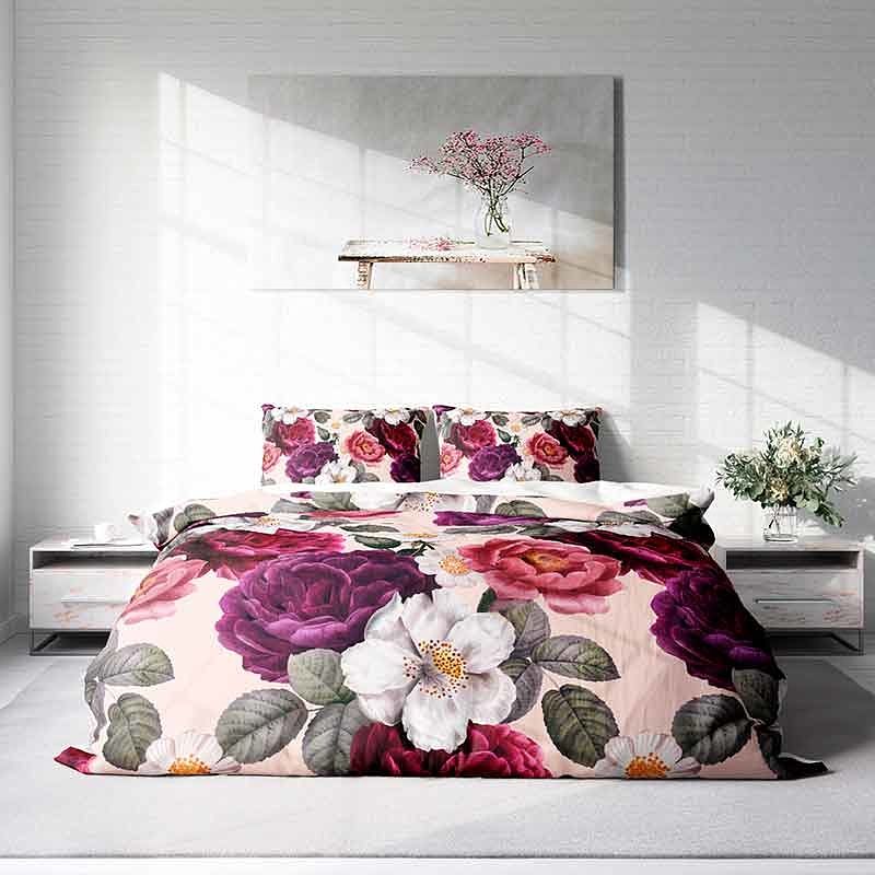 Foto van Nice dreams colorfull rose dekbedovertrek 1-persoons (140 x 200/220 cm + 1 kussensloop) dekbedovertrek