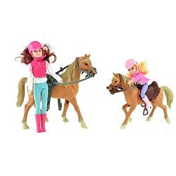 Foto van Toi-toys horses paard met veulen en twee poppen