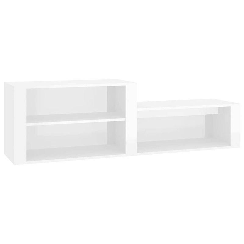 Foto van The living store schoenenkast - hoogglans wit - 150 x 35 x 45 cm - stevig materiaal - voldoende opbergruimte