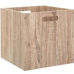 Foto van 5five - houten design opbergdoos - 30,5 x 30,5 cm - eik hout natuurkleur