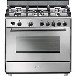 Foto van Smeg snlkp90dx9 gasfornuis rvs