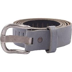 Foto van Riem - riemen - streepjes - grijs - 3 cm - unisex - 100% leren - leder - riem maat 105