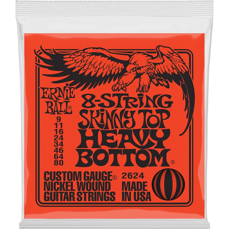 Foto van Ernie ball 2624 8-string skinny top heavy bottom 009 - 080