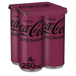Foto van Cocacola zero sugar cherry 4 x 250ml bij jumbo