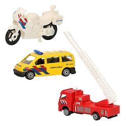 Foto van Nederlandse politie/brandweer/ambulance speelgoedauto set 7 cm - speelgoed auto's