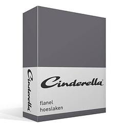 Foto van Cinderella flanel hoeslaken - 100% geruwde flanel-katoen - 1-persoons (90x200/210 cm) - antraciet