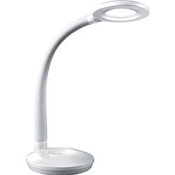 Foto van Led bureaulamp - tafelverlichting - trion kori - 3w - warm wit 3000k - dimbaar - rond - mat wit - kunststof