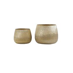 Foto van Pot deco s/2 38,5x28,5+50x37,5 cm genolu gold