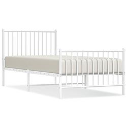 Foto van The living store bedframe klassiek - metalen - 207 x 95 x 90.5 cm - wit