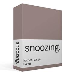 Foto van Snoozing - katoen-satijn - laken - eenpersoons - 150x260 - bruin