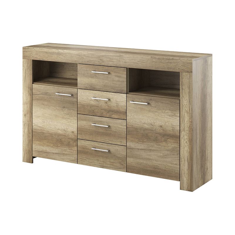 Foto van Meubella - dressoir sonia 155 - grijs eiken