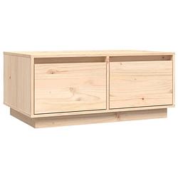 Foto van The living store salontafel houten - 80 x 50 x 35 cm - massief grenenhout