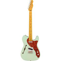 Foto van Fender american professional ii telecaster thinline mn transparent surf green met koffer