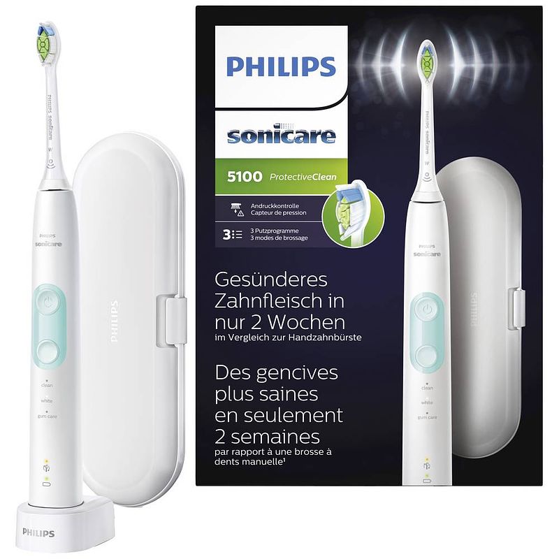 Foto van Philips sonicare protectiveclean 5100 hx6857/28 elektrische tandenborstel wit