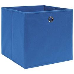 Foto van The living store opbergbox inklapbaar - blauw - 32x32x32 cm - nonwoven stof