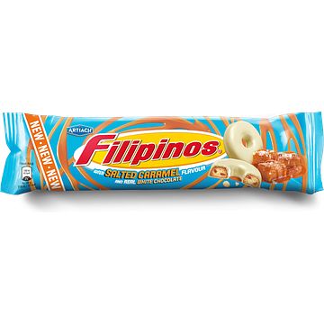 Foto van Artiach filipinos with salted caramel flavour and real white chocolate 128g bij jumbo