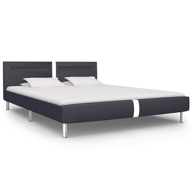 Foto van The living store bedframe - led-strip - zwart - 211x185x70 cm - matras 180x200 cm