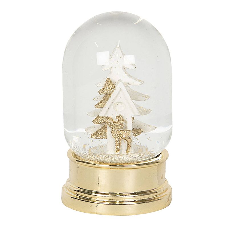 Foto van Clayre & eef sneeuwbol kerstmis kerstboom ø 6*10 cm goudkleurig