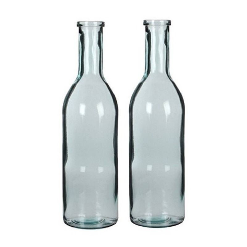 Foto van 2x decoratiefles / glazen fles transparant 50 x 15 cm - vazen