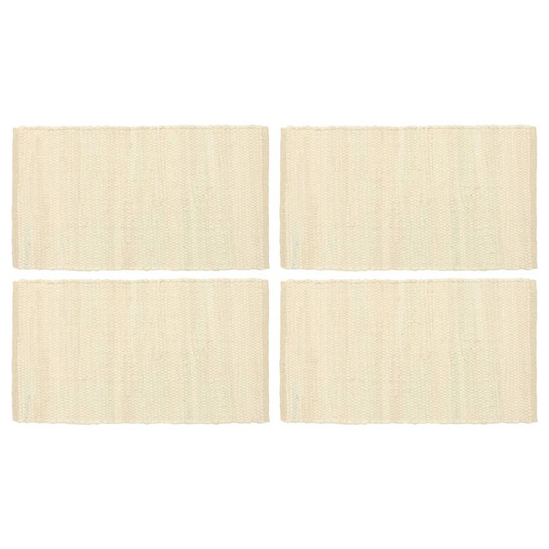 Foto van Vidaxl placemats 4 st chindi 30x45 cm katoen crème